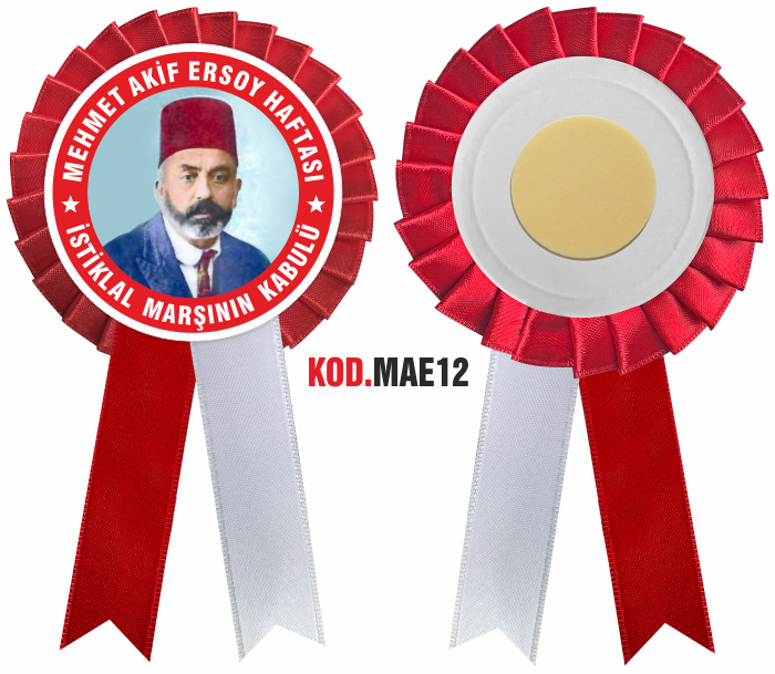12 Mart İstiklal Marşı'nın Kabulü Saten Yaka Kokartı 12 Mart İstiklal Marşı'nın Kabulü Saten Yaka Kokartı