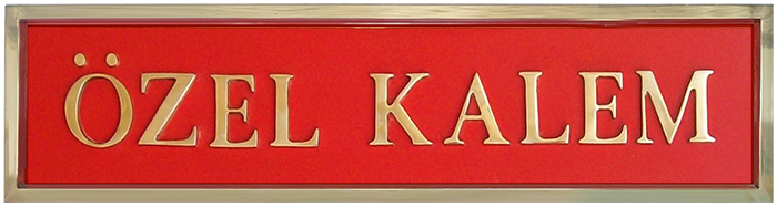 Özel Kalem Pirinç Kapı Tabelası Özel Kalem Pirinç Kapı Tabelası