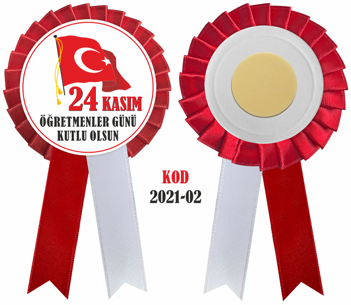 24 Kasım Öğretmenler Günü Saten Yaka Kokartı 24 Kasım Öğretmenler Günü Saten Yaka Kokartı