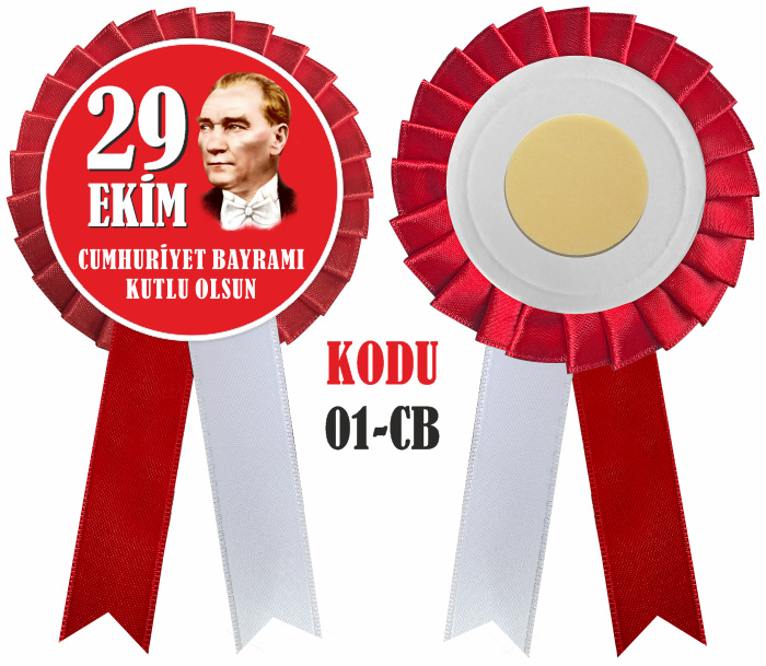 29 Ekim Cumhuriyet Bayramı Kutlamaları Saten Yaka Kokartı 29 Ekim Cumhuriyet Bayramı Kutlamaları Saten Yaka Kokartı