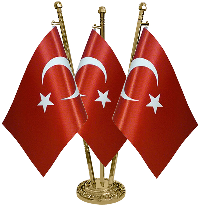 PMD3 Üçlü Altıgen Direkli Klasik Masa Bayrak Direği PMD3 Üçlü Altıgen Direkli Klasik Masa Bayrak Direği