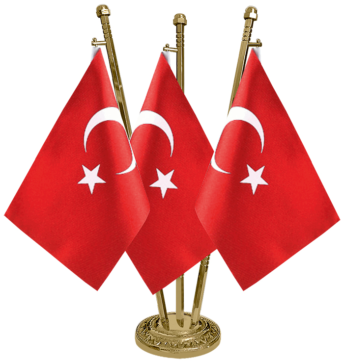 PMD3 Üçlü Altıgen Direkli Klasik Masa Bayrak Direği PMD3 Üçlü Altıgen Direkli Klasik Masa Bayrak Direği