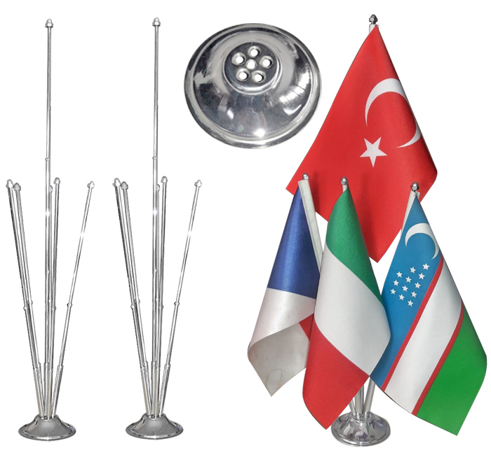Altılı Krom-Nikel Masa Bayrak Direği - 6 Lı MASA BAYRAK DİREĞİ Altılı Krom-Nikel Masa Bayrak Direği - 6 Lı MASA BAYRAK DİREĞİ