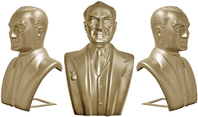 60 cm Fiberglass Atatürk Büstü 60 cm Fiberglass Atatürk Büstü