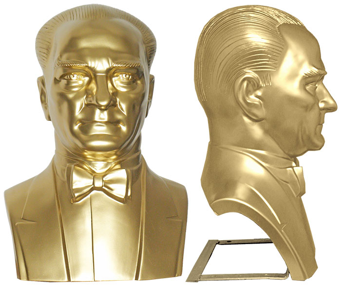 70 cm Fiberglass Yarım Atatürk Büstü 70 cm Fiberglass Yarım Atatürk Büstü