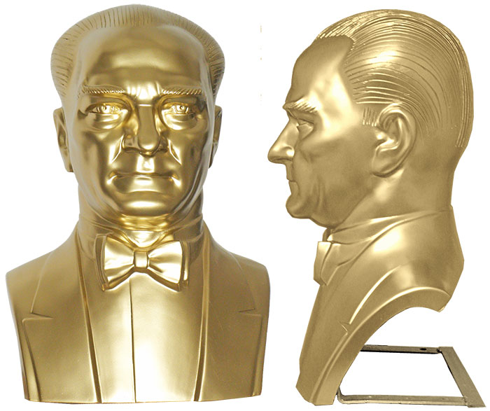 70 cm Fiberglass Yarım Atatürk Büstü 70 cm Fiberglass Yarım Atatürk Büstü