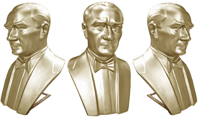 80 cm Fiberglass Atatürk Büstü - Açık 80 cm Fiberglass Atatürk Büstü - Açık