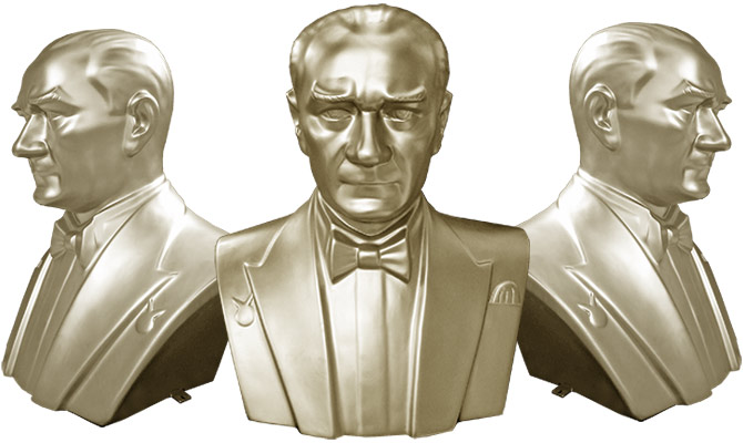 80 cm Fiberglass Atatürk Büstü 80 cm Fiberglass Atatürk Büstü
