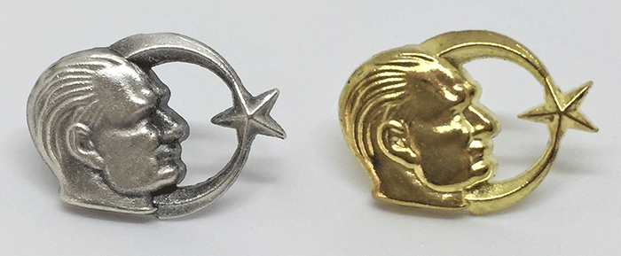 AR19 Ay Yıldızlı Döküm Atatürk Yaka Rozeti AR19 Ay Yıldızlı Döküm Atatürk Yaka Rozeti