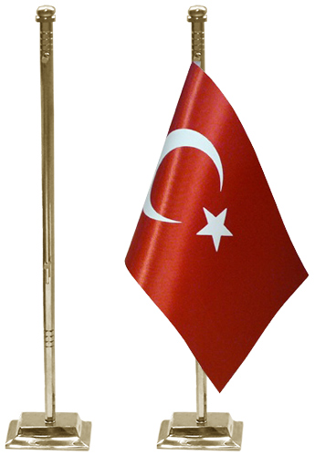 Altıgen Köşeli Tekli Pirinç Masa Bayrak Direği Altıgen Köşeli Tekli Pirinç Masa Bayrak Direği