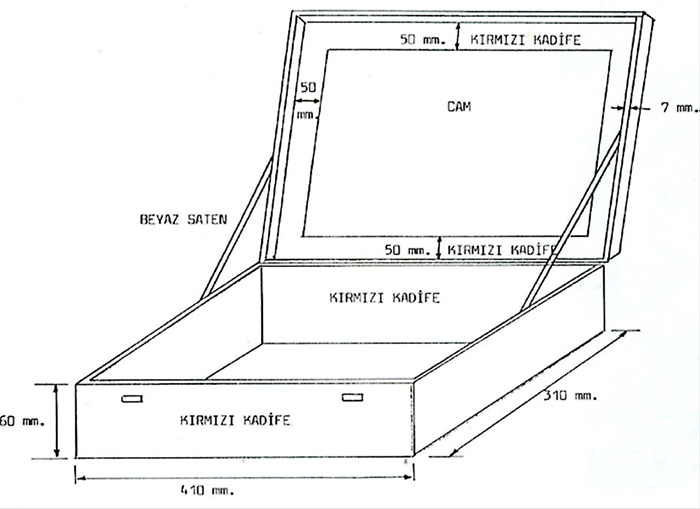 30x40 cm ŞEHİT AİLELERİNE VERİLECEK OLAN CAMLI KADİFE KUTU