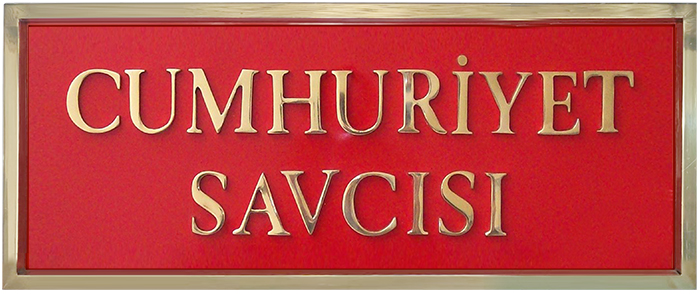 Cumhuriyet Savcısı Pirinç Kapı Tabelası Cumhuriyet Savcısı Pirinç Kapı Tabelası