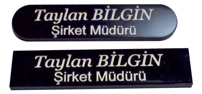 Pleksiglass Lazer Kazıma Yaka İsimliği Model ve Çeşitleri Pleksiglass Lazer Kazıma Yaka İsimliği Model ve Çeşitleri