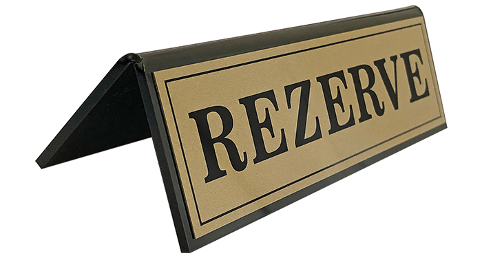 R06 - Pleksiglass Masa Rezerve Yaz�lar� - Al�minyum Plakal�